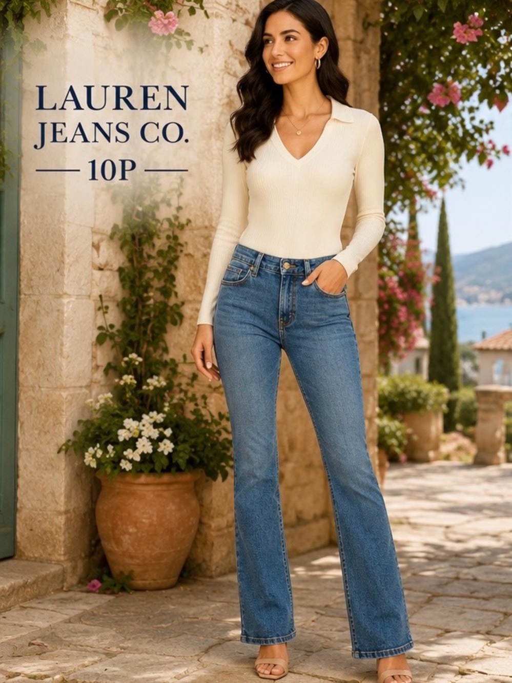 Lauren Ralph Lauren Jeans Co. Bootcut Jeans 10P Medium Wash